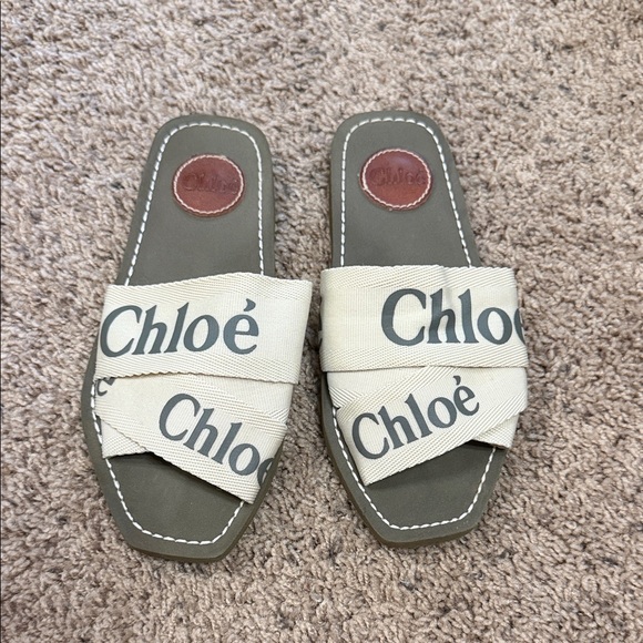 Dhgate Shoes - Chloé Sandals - Cream and Green